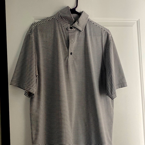 Gray and White Striped FootJoy Polo Medium - Picture 1 of 2